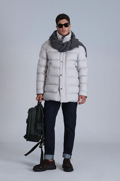 Lufian Men's Coat - Rıld Goose Down, Stone Detailed