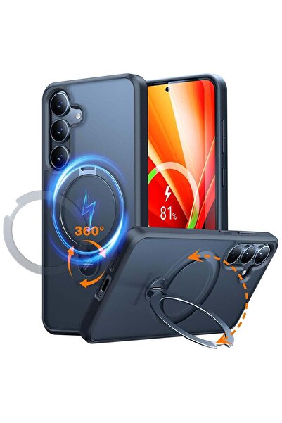 TORRAS حامل مغناطيسي يدور 360 درجة لجراب Samsung Galaxy S25 Plus (2025)، مناسب لجهاز Magsafe Mil-Grade S