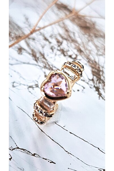 Serenity شكل قلب وردي الجانب الأبيض الحجر الصلب الدائري