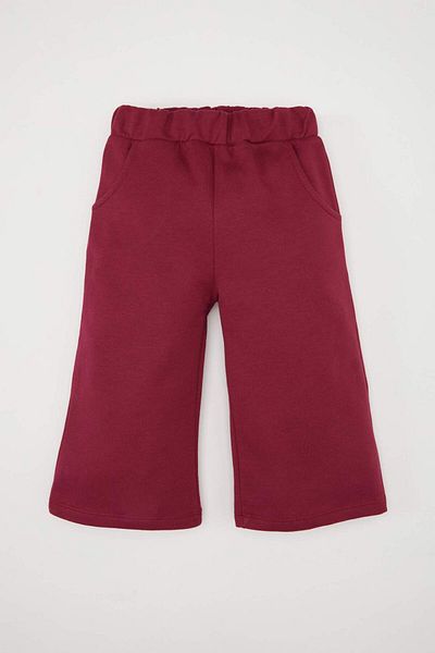 DeFacto Baby Girl 2-Piece Set Basic Plain Crew Neck Sweatshirt Wide Loose Leg Bottom D7257A524Wn
