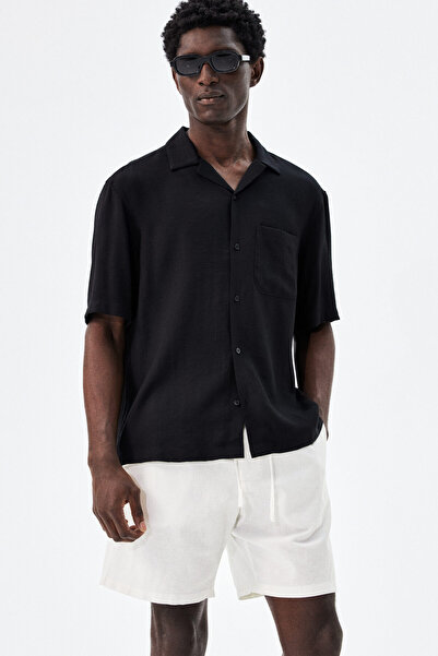 H&M Keten Karışımlı Şort Regular Fit