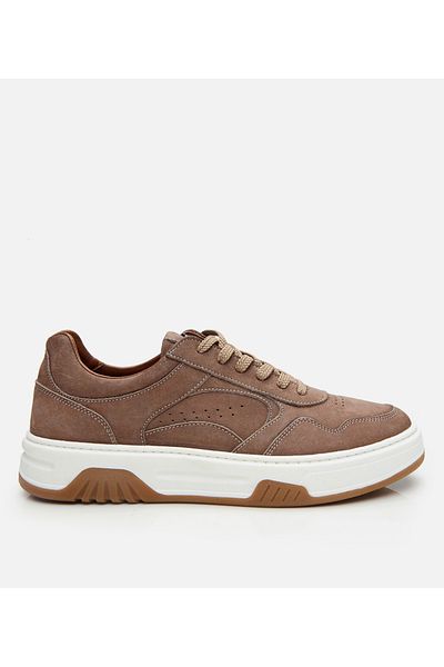 Hotiç Pantofi sport pentru bărbați din piele nubuck cu talpă înaltă bej