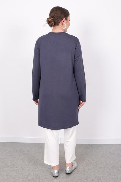 Linvey Daily comfortable stylish women's combed cotton summer ribbed stitching wide fit tunic