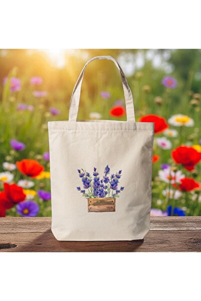 riyaz لافندر 2 - حقيبة قماش بتصميم خاص، حقيبة كتف و يد، 35x40 سم