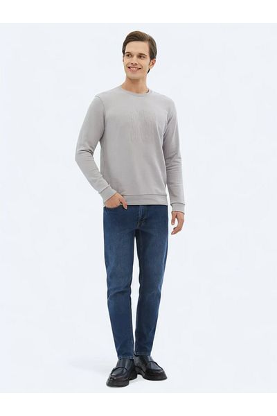 Kip Lilac Crew Neck Printed Sweatshirt