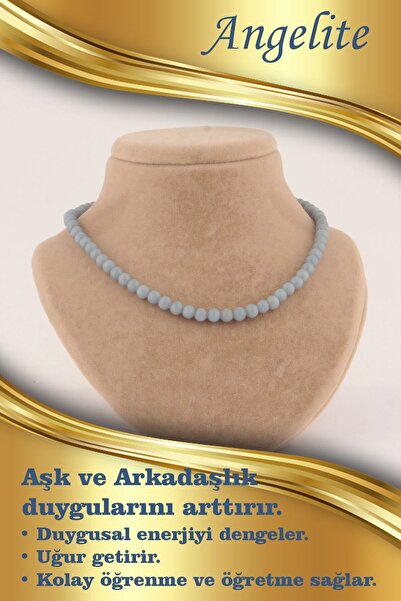 OSMANLI DEĞERLİ TAŞ Certified Anjelite 6mm Necklace (WITHOUT KNOT)