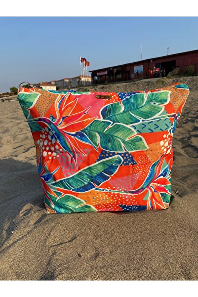 MER HOME Модерна плажна чанта с цип и ботанически мотиви, чанта за през рамо за всеки ден