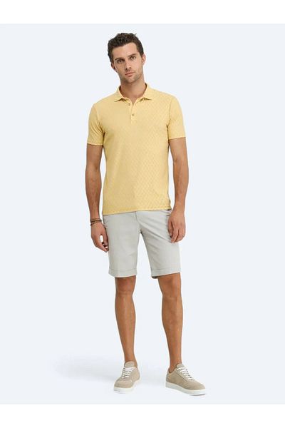 Kip Тениска с поло яка Saffron Jacquard от памучна смес