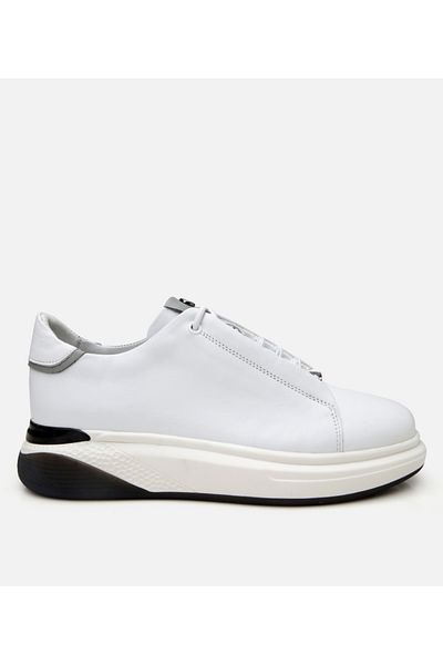 Hotiç Men's Leather White High-Sole Sports Shoes