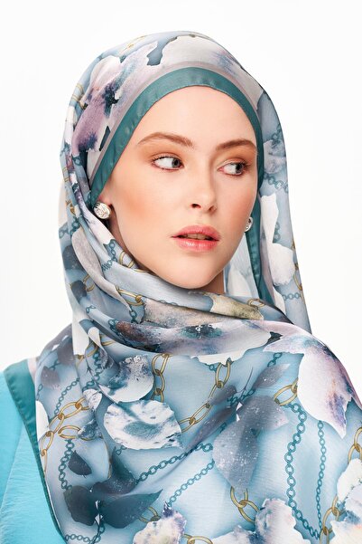 MOISCARF MOJ ANDALUS șal rafinat cu model de lanț Jan Jan, floare oceanică