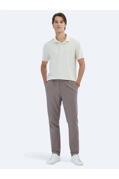 Kip Tricou Ecru Solid Eco-friendly cu gât polo