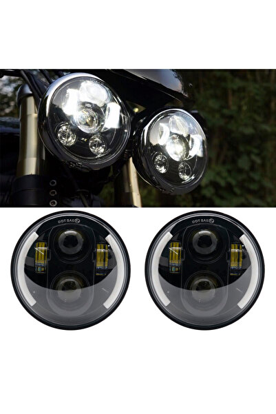 choice2 قطعتان من المصابيح الأمامية LED سوداء عالمية للسيارات والدراجات النار...