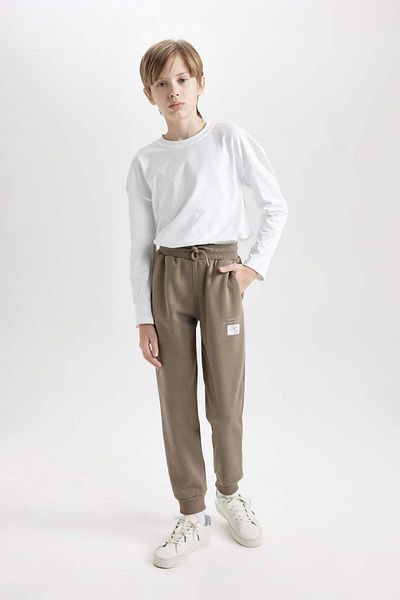 DeFacto Pantaloni de trening cu imprimeu pentru băiat cu talie elastică și buzunare C9778a824wn