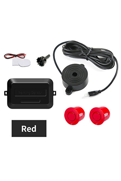 Choice1 Red Hippcron Car Parking Sensor Kit 2 Sensors 22mm LED Screen Reverse Radar Sound Alert Indicator Sy