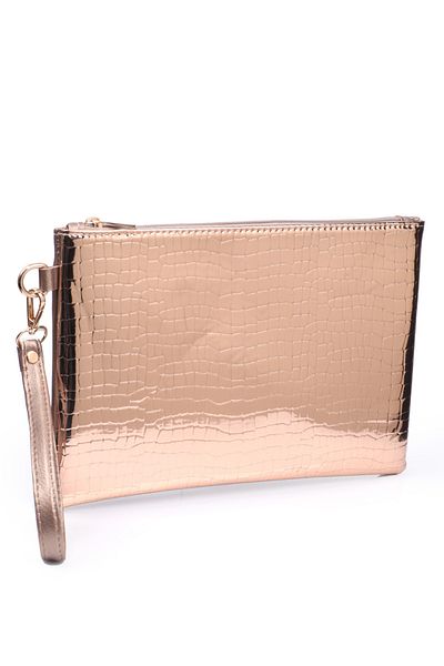 Capone Outfitters Γυναικεία τσάντα Clutch Paris με καθρέφτη κροκόδειλο