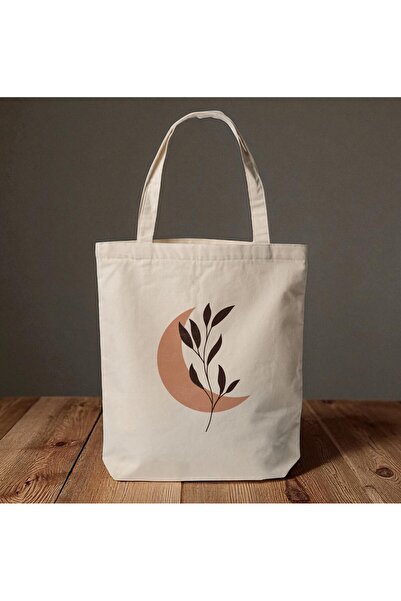 riyaz هلال وزهرة - حقيبة قماش بتصميم خاص، حقيبة كتف وحقيبة يد، 35x40 سم