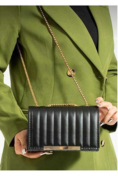 Dumanbags Mini Kapitone nakış işlemeli çapraz zincirli kutu çanta