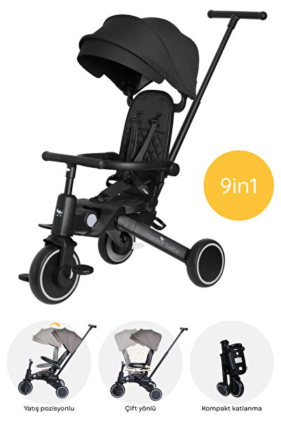 Merkürbebe Merkür Bebe 9in1 Hawk Çift Yönlü Katlanabilir Yatabilir Ayak Destekli Bebek ve Çocuk Bisikleti