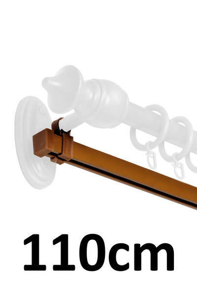 İzen Rustik Askısı İçin 110cm Açık Kahve (Meşe) Alüminyum Ray (19mm) Tekli Ko...