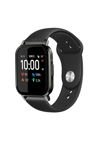 Tagomoon Haylou Ls02 Akıllı Saat Ile Uyumlu Yumuşak Dokulu Siyah Silikon Kord...