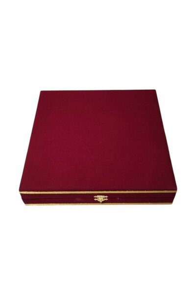 DM PORSELEN KADİFE KUTU 25 CM TABAK BORDO