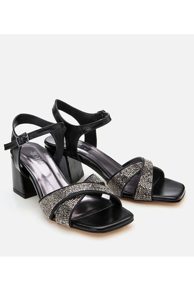 Hotiç Rochie de seară Black Stone pentru damă Sandale cu toc gros