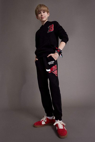 DeFacto Ανδρικό παιδικό NBA Chicago Bulls με ελαστικό παντελόνι Jogger στη μέση D8016A824WN