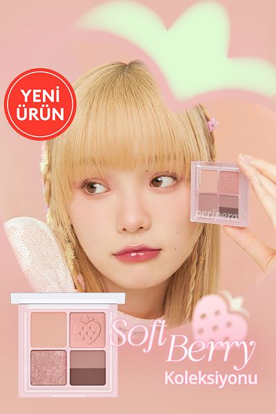 PERIPERA 5-Piece Eyeshadow Palette in Matte, Shimmer Shades Ink Pocket Shadow Palette (08 Strawberry in Mute)