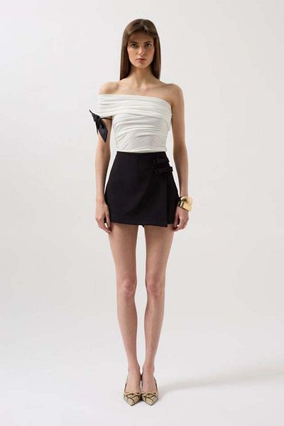 Arben Boutique Bow Detail Mini Skirt