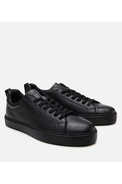Hotiç Pantofi casual negri din piele pentru bărbați