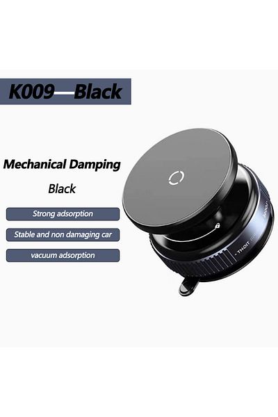 Choice حامل هاتف سيارة مغناطيسي قوي K009 أسود K007/K009 بتصميم قابل للطي 360 درجة قابل للتعديل مع خاصية التثبيت المفرغ
