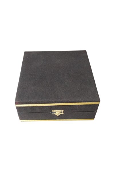 DM PORSELEN TEK KİŞİLİK FİNCAN TAKIMI İÇİN KADİFE KUTU SİYAH