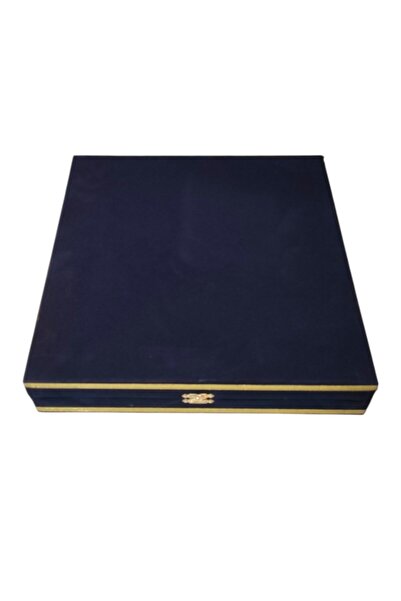 DM PORSELEN KADİFE KUTU 25 CM TABAK LACİVERT