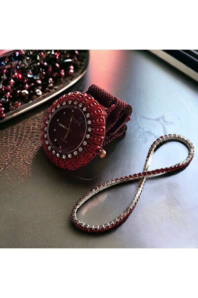 OEM Ceas visiniu de dama cu bratara inclusa