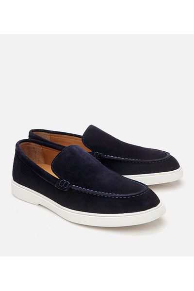Hotiç Loafer casual pentru bărbați din piele de căprioară bleumarin