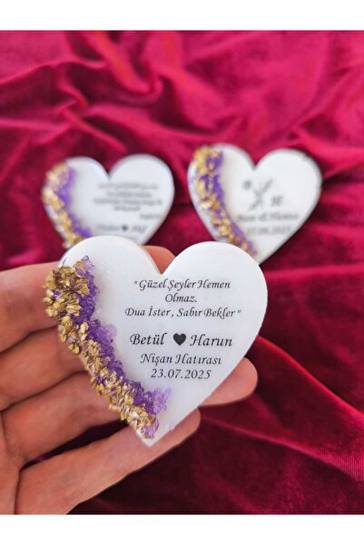 Demet Art Studio Reçineye Hayat Veriyoruz Mor Taşlı 25 Adet Epoksi Magnet – S...