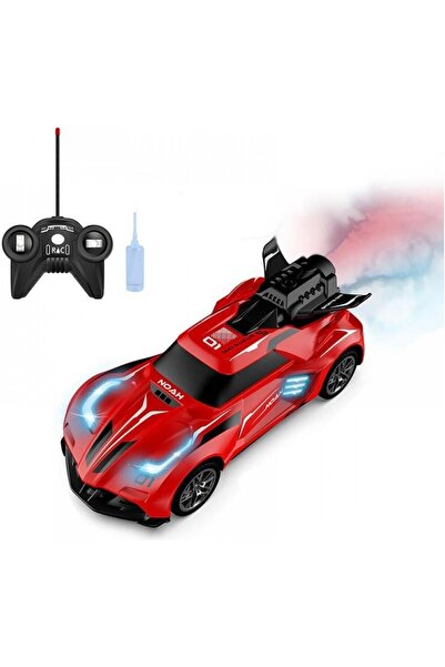 dekantoys Uzaktan Kumandalı Şarjlı Duman Atan Oyuncak Araba 18 Cm Siyah Led Işıklı, Duman Çıkaran Araba