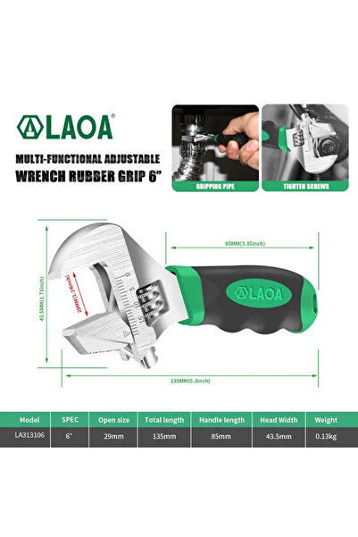 Choice 6 inch LAOA 6inch/8inch Adjustable Wrench Monkey Wrenches Short Handle Spanner Pipe Wrench for Air C