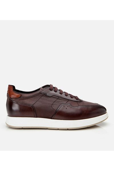 Hotiç Men's Leather Brown Sports Shoes