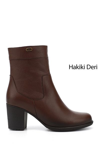 GÖNDERİ(R) Cizme de damă din piele naturală, cu fermoar, cu toc gros