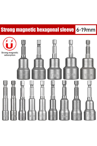 Choice مفك براغي مغناطيسي بمقبس صدمات مقاس 6-19 مم، مجموعة مفاتيح سداسية مقاس 1/4 بوصة، محول لقمة المثقاب من أجل Power D
