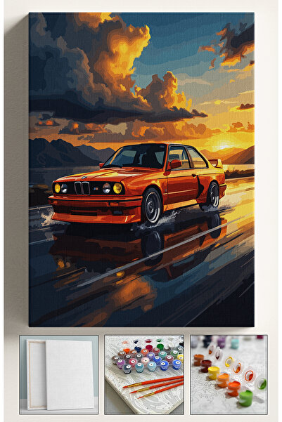 Corvo Sayılarla Boyama Seti Numaralı Tuval Fırça Boya Dahil Kasnaklı Set 40x5...