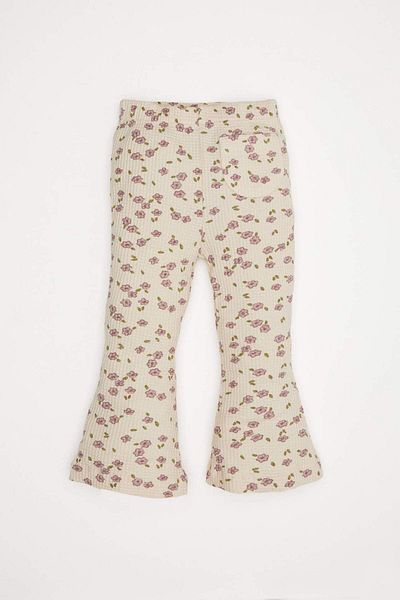 DeFacto Fetiță, cu picior spaniol, cu imprimeu floral, cu talie elastică, camisole cu nervuri, jambiere lungi D2864A524AU