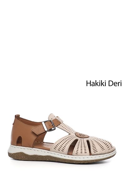 GÖNDERİ(R) Women/Girls Beige Genuine Leather Sandals