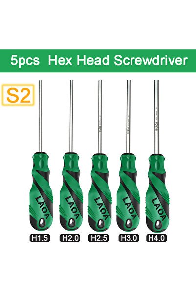 Choice مجموعة مفكات سداسية من 5 قطع من LAOA، مفك ألين بمقبس سداسي مع مفتاح مغ...