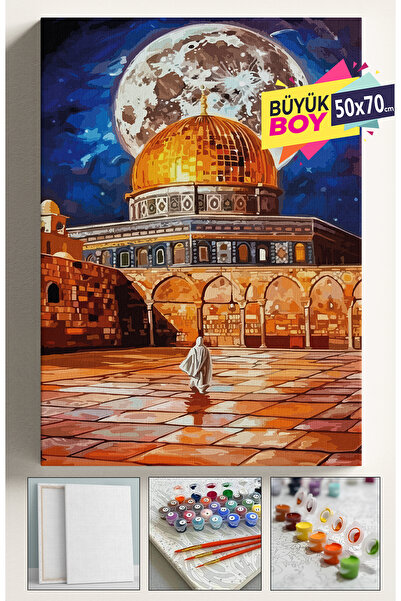 Corvo Sayılarla Boyama Seti Numaralı Tuval Fırça Boya Dahil Kasnaklı Set 50x7...