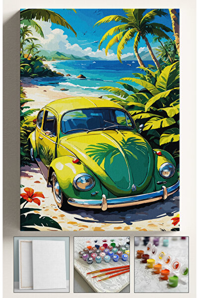 Corvo Sayılarla Boyama Seti Numaralı Tuval Fırça Boya Dahil Kasnaklı Set 40x5...