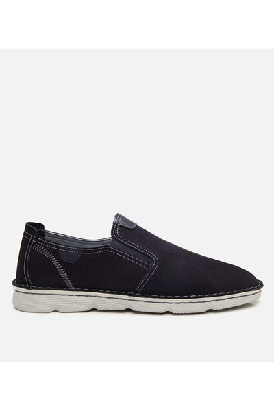 Hotiç Genuine Leather Navy Blue Men's Casual Shoes