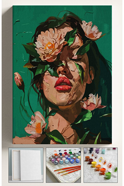 Corvo Sayılarla Boyama Seti Numaralı Tuval Fırça Boya Dahil Kasnaklı Set 40x5...