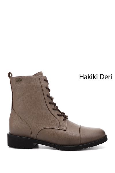 GÖNDERİ(R) حذاء نسائي من الجلد الطبيعي بسحاب ونعل مطاطي من Mink Floater